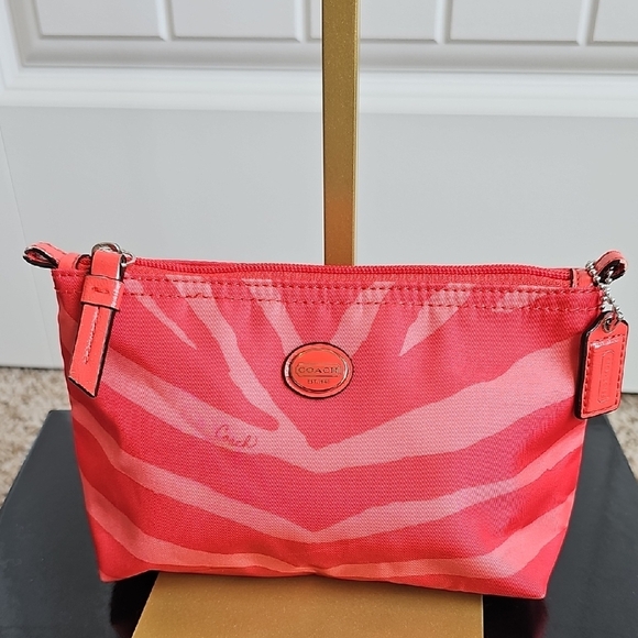 Coach 2013 Getaway Zebra Print File Bag And Pouch Bundle - Picture 7 of 12